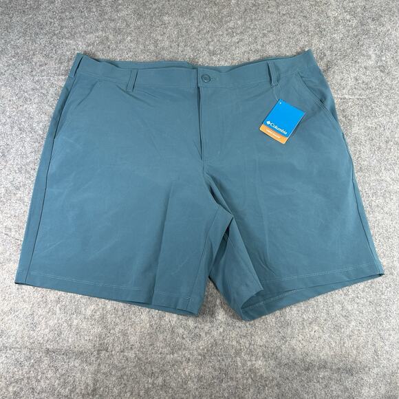 Columbia Shorts Mens 42 Omni Shade 9” Inseam Blue Outdoor Hiking Stretch - Picture 1 of 10